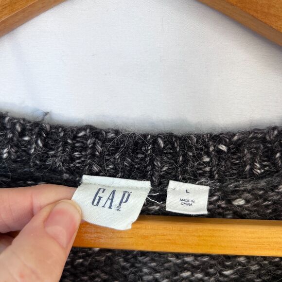 GAP Soft Cable Knit Tunic Longline Legging Sweater Side Slits Size Large Neutral - Picture 7 of 9